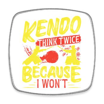 Kendo Training Shinai Ninja Sinobi Swordsman Kendo - Square fridge magnet - white - Front