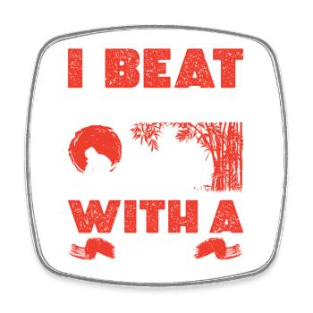  Kenjutsu Ninja Sinobi Swordsman Samurai Martial - Square fridge magnet - white - Front