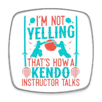  Kendo Instructor School Japanese Martial Arts - Square fridge magnet - white - Front