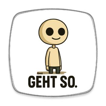 Geht so Cartoon Minimal - Viereckiger Kühlschrankmagnet - Weiß - Vorne