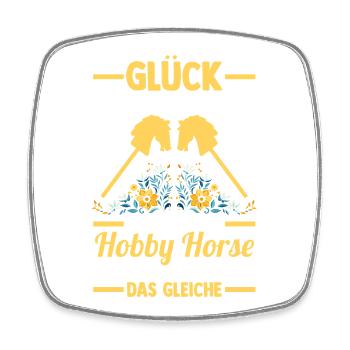Steckenpferd Hobbyhorse Hobby Horsing - Viereckiger Kühlschrankmagnet - Weiß - Vorne