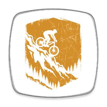 Mountainbike Shirt für Downhill Biker - Viereckiger Kühlschrankmagnet - Weiß - Vorne