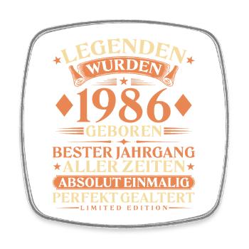 Legenden wurden 1986 geboren – 40. Geburtstag - Viereckiger Kühlschrankmagnet - Weiß - Vorne