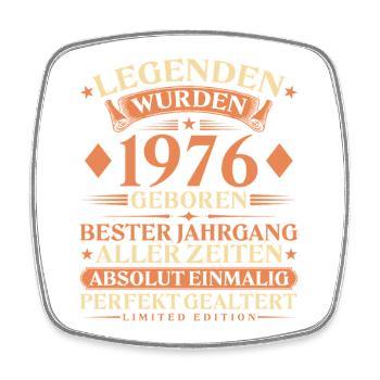 Legenden wurden 1976 geboren – 50. Geburtstag - Viereckiger Kühlschrankmagnet - Weiß - Vorne