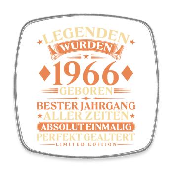 Legenden wurden 1966 geboren – 60. Geburtstag - Viereckiger Kühlschrankmagnet - Weiß - Vorne