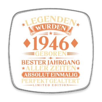 Legenden wurden 1946 geboren – 80. Geburtstag - Viereckiger Kühlschrankmagnet - Weiß - Vorne