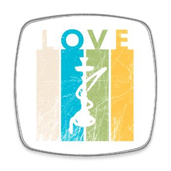 Love Hookah / Hookah - Square fridge magnet - white - Front
