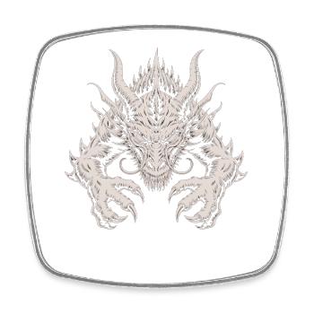 Fantasy Drachen T-Shirt – Mythologie Drache - Viereckiger Kühlschrankmagnet - Weiß - Vorne