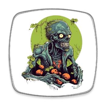 Halloween - Zombie - Horror - Witch - Square fridge magnet - white - Front