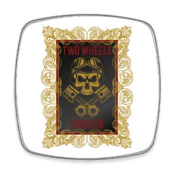 Motorcycle Vintage Motorcyclist - Square fridge magnet - white - Front