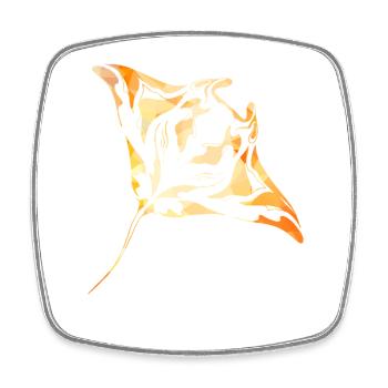 MantaRayGold - Viereckiger Kühlschrankmagnet - Weiß - Vorne