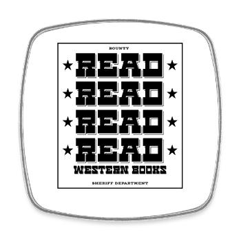 Read Design - Western Look - Viereckiger Kühlschrankmagnet - Weiß - Vorne