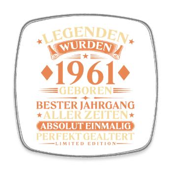 Legenden wurden 1961 geboren – 65. Geburtstag - Viereckiger Kühlschrankmagnet - Weiß - Vorne