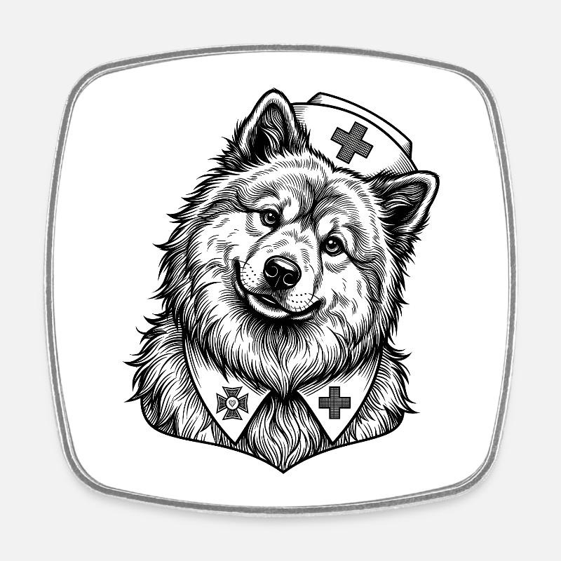 Eurasier | Infirmière - Magnet carré - blanc