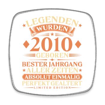 Legenden wurden 2010 geboren – 16. Geburtstag - Viereckiger Kühlschrankmagnet - Weiß - Vorne