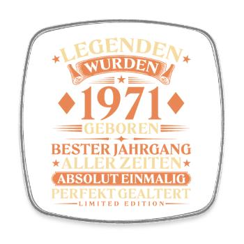 Legenden wurden 1971 geboren – 55. Geburtstag - Viereckiger Kühlschrankmagnet - Weiß - Vorne