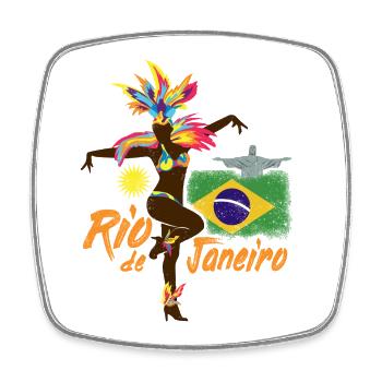 Rio de Janeiro Brasilien Vintage Samba Tänzerin - Viereckiger Kühlschrankmagnet - Weiß - Vorne