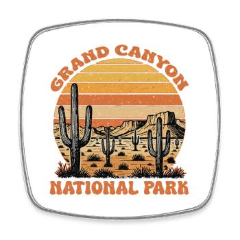 Grand Canyon National Park Retro - Square fridge magnet - white - Front
