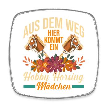 Steckenpferd Hobbyhorse Hobby Horsing - Viereckiger Kühlschrankmagnet - Weiß - Vorne