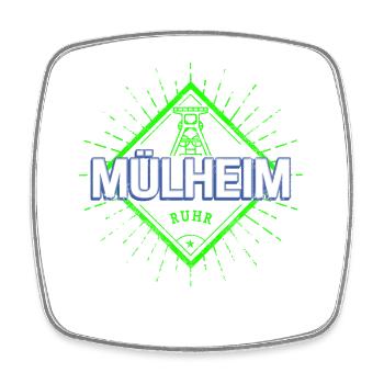 Mühlheim Ruhr Stadt Deutschland Retro Zeche - Viereckiger Kühlschrankmagnet - Weiß - Vorne