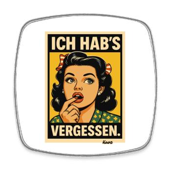 Ich Hab's Vergessen PopArt Dame - Viereckiger Kühlschrankmagnet - Weiß - Vorne
