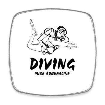Diving - Tauchen - Taucher - Viereckiger Kühlschrankmagnet - Weiß - Vorne