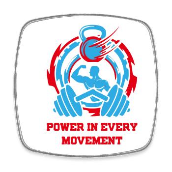 PouvoirInTousMouvements - Magnet carré - blanc - Devant