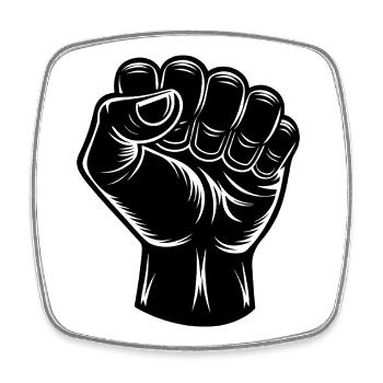 Clenched Fist - Square fridge magnet - white - Front