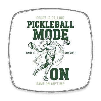 Pickleball Mode On Funny Player Love Pickleball - Square fridge magnet - white - Front