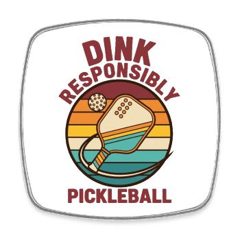 Pickleball Dink Joueur responsable drôle de cornichon - Magnet carré - blanc - Devant
