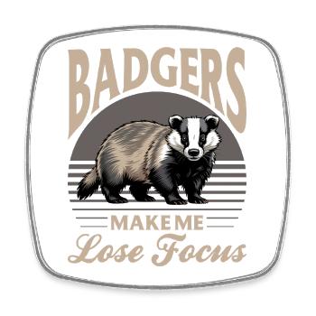 Funny Animal Badger - Viereckiger Kühlschrankmagnet - Weiß - Vorne