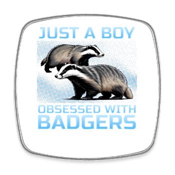 Funny Animal Badger - Viereckiger Kühlschrankmagnet - Weiß - Vorne