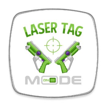 Mode Laser Tag sur des Blasters Drôle de Gaming Art - Magnet carré - blanc - Devant