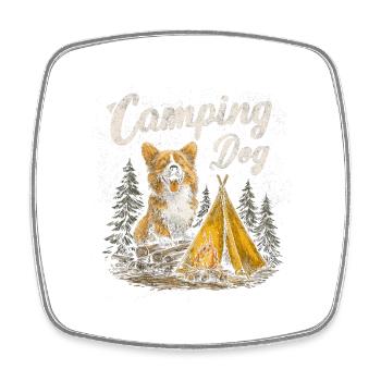 Un cadeau de camping-dog dog qui dit Camping, - Magnet carré - blanc - Devant