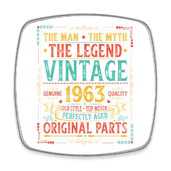 Legend Vintage 1963 Original Parts - Square fridge magnet - white - Front