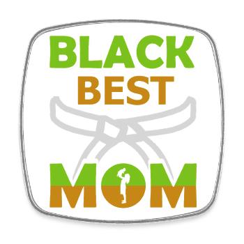Schwarzes Bestes Mama-Shirt Stolze Mutter Geschenk - Viereckiger Kühlschrankmagnet - Weiß - Vorne