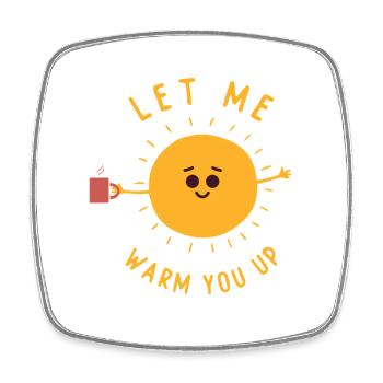 Cute Sun Cartoon-Kostüm Sonnenschein Lass mich dich wärmen - Viereckiger Kühlschrankmagnet - Weiß - Vorne