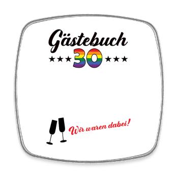 30. Geburtstag Gästebuch Outfit 30 Jahre Dreißig - Viereckiger Kühlschrankmagnet - Weiß - Vorne