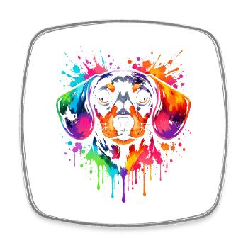 Dachshund Dackel | Pop Art Hund - Viereckiger Kühlschrankmagnet - Weiß - Vorne
