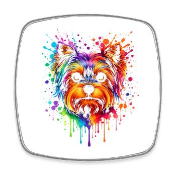 Yorkie | Terrier Pop Art - Square fridge magnet - white - Front