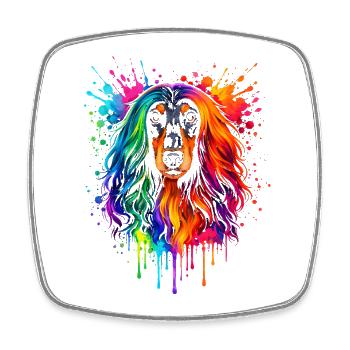 Afghan Hound | Windhund Pop Art - Viereckiger Kühlschrankmagnet - Weiß - Vorne