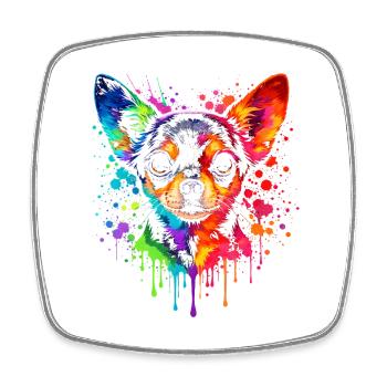 Chihuahua | Art pop pour petits chiens - Magnet carré - blanc - Devant