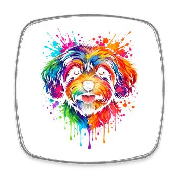 Havaneser | Kleinhund Pop Art - Viereckiger Kühlschrankmagnet - Weiß - Vorne