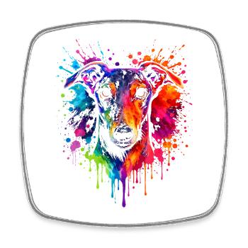 Greyhound | Windhund Pop Art - Viereckiger Kühlschrankmagnet - Weiß - Vorne