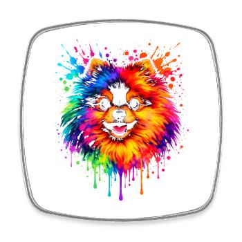 Pomeranian | Zwergspitz Pop Art - Viereckiger Kühlschrankmagnet - Weiß - Vorne