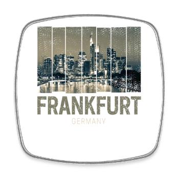 Souvenir d’art de la silhouette de la silhouette de Francfort, Allemagne - Magnet carré - blanc - Devant