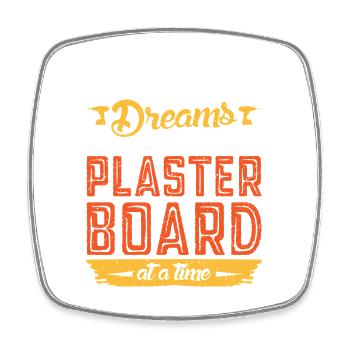 Drywall Drywall Builder Drywall Fitter - Square fridge magnet - white - Front