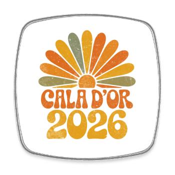 Cala d’Or 2026 Sunbeams - Magnet carré - blanc - Devant