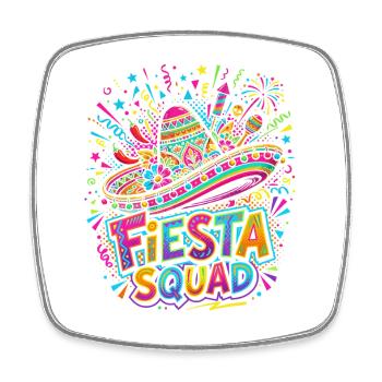 Fiesta Squad Sombrero Burst - Viereckiger Kühlschrankmagnet - Weiß - Vorne