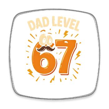 Dad Level 67 Six Seven Meme Father Dad Humor - Square fridge magnet - white - Front